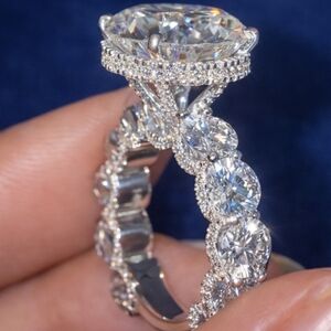 💎 12CT Moissanite Glam Statement Ring | Size 9 💎 Free Poshmark Authentication